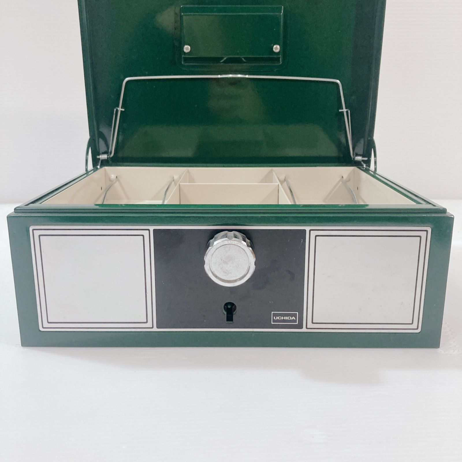 UCHIDA 手提げ金庫 金庫 鍵付き キャッシャー 昭和レトロ - メルカリ