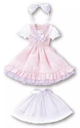 ドール 1 3 45cm用 スウィートセーラーワンピースセット ピンク×ラベンダーリボン