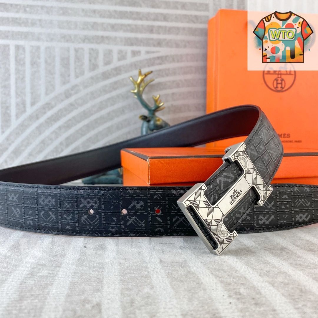 【ロゴの存在感が美しい♪】 HERMES ベルト HERMES エルメス ロゴ柄 ベルト04-1 - メルカリ