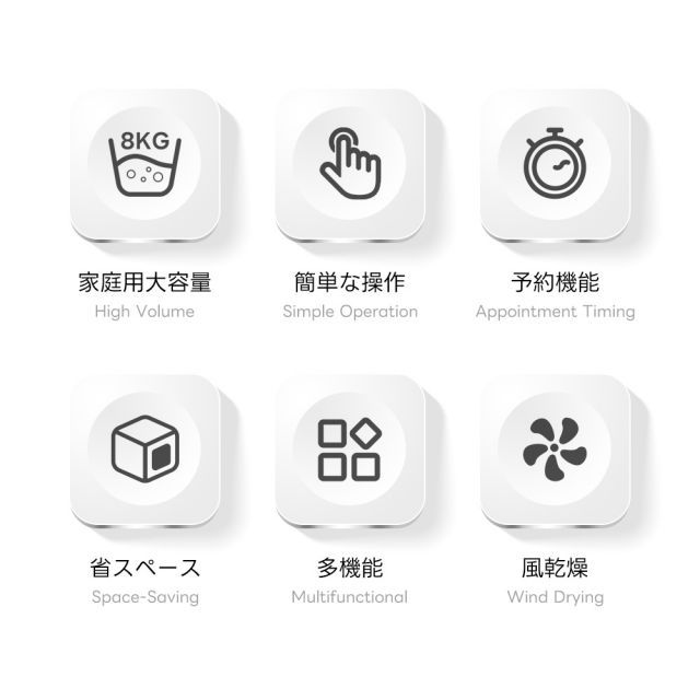 洗濯機 8kg 大容量 縦型洗濯機 家庭用 全自動洗濯機 家庭用 8キロ 10種類モード 槽洗浄 槽乾燥 洗濯 脱水 上開き キレイ タイマー コンパクト 大型 節電 ステンレス槽 予約機能 縦型洗濯機 洗濯 シワ取り 家族用 引越し