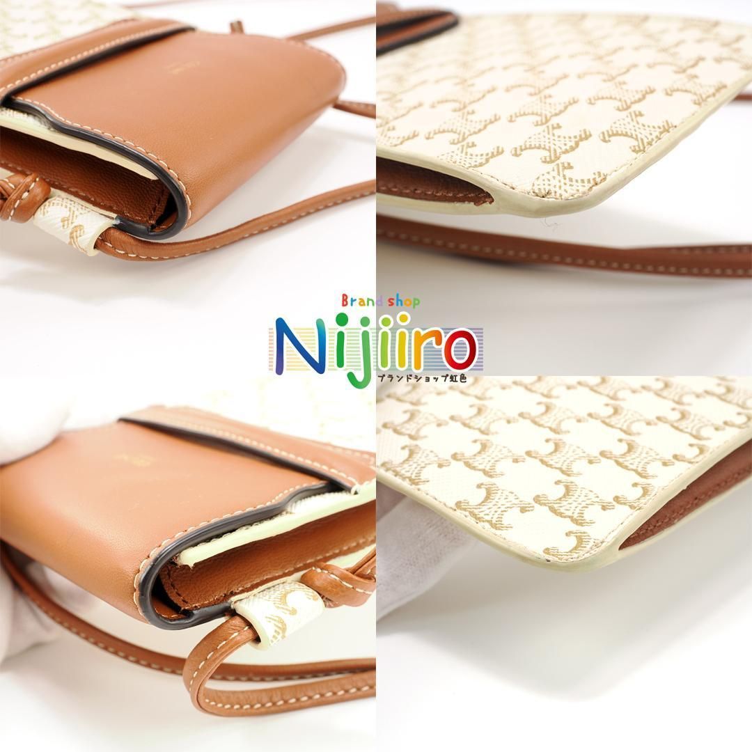 【極美品】セリーヌ トリオンフ　フォンポーチ　 斜め掛け　小物入れ　1598 極美品】セリーヌ トリオンフ フォンポーチ 斜め掛け 小物入れ 1598