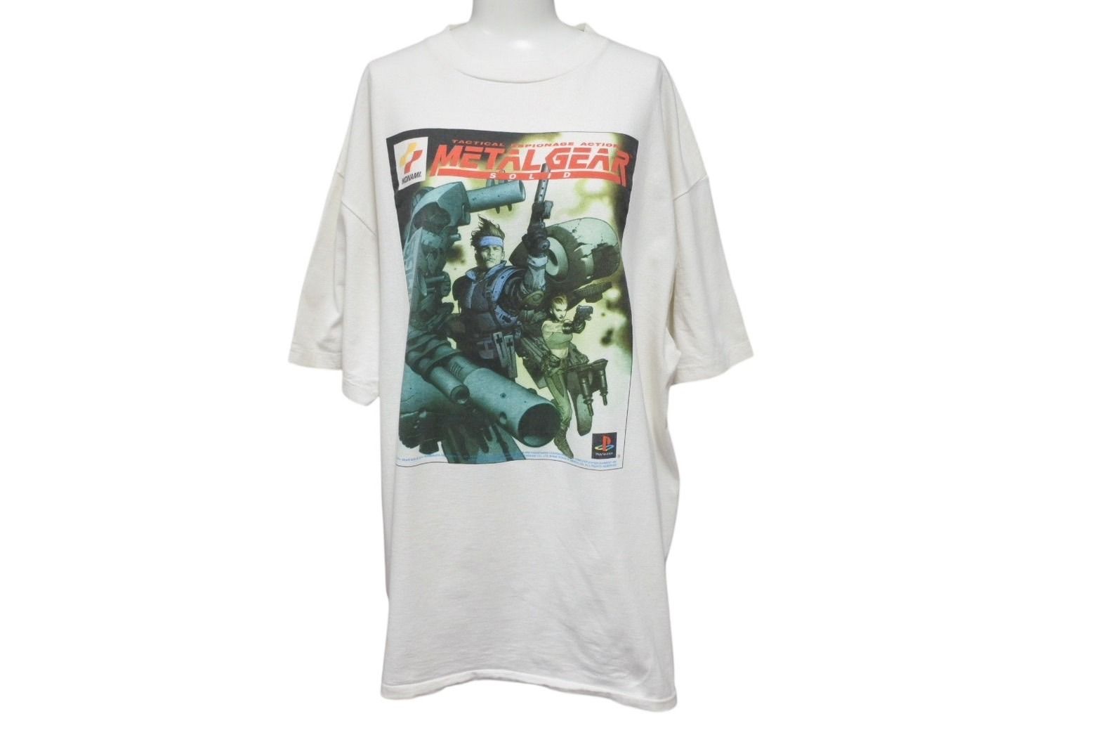 VINTAGE ヴィンテージ METAL GEAR SOLID メタルギアソリッド 半袖Ｔシャツ ホワイト コナミ 1998年 ゲーム プリント サイズXL 4b001546