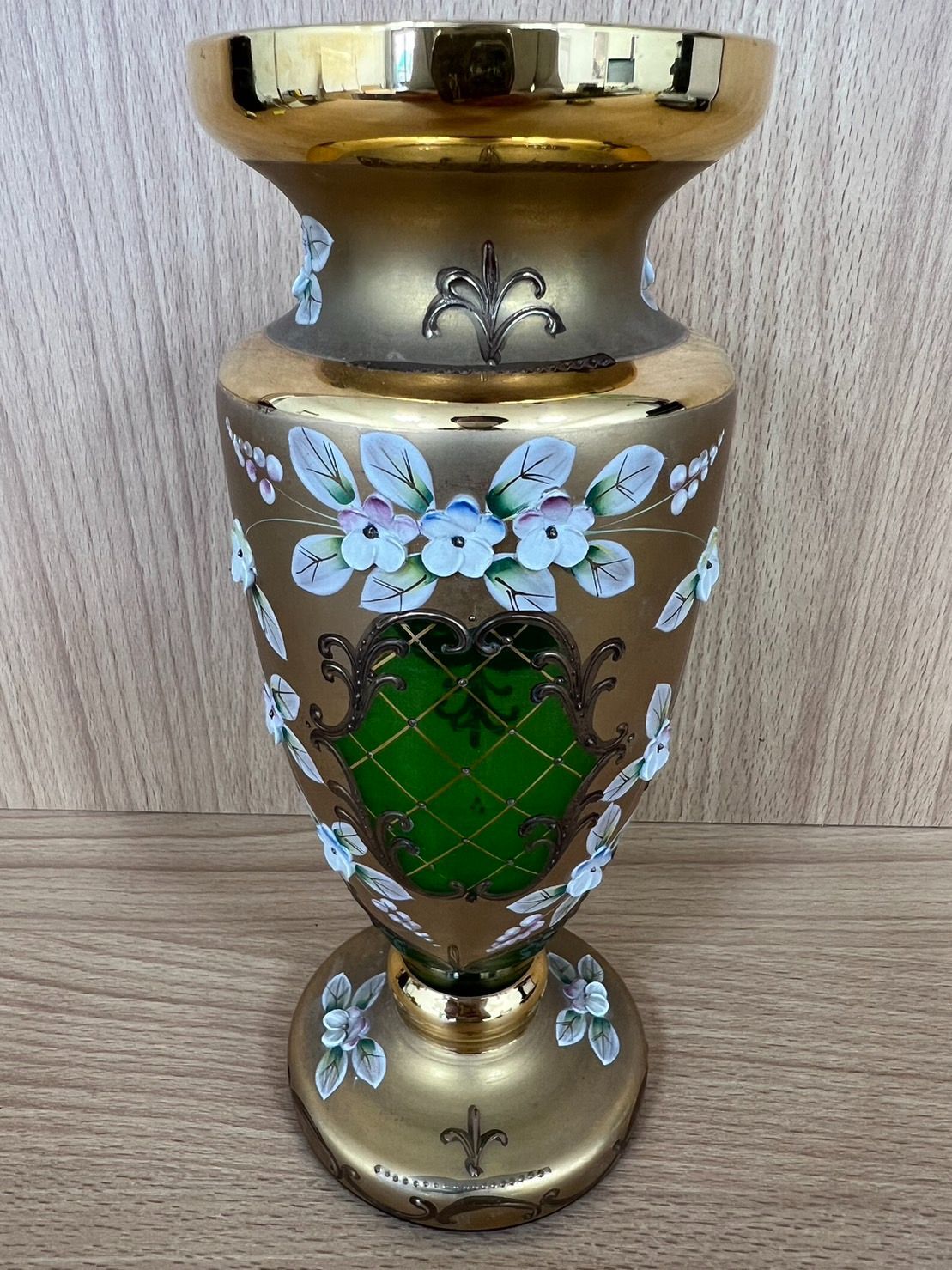 ボヘミア金彩花瓶 - 花瓶