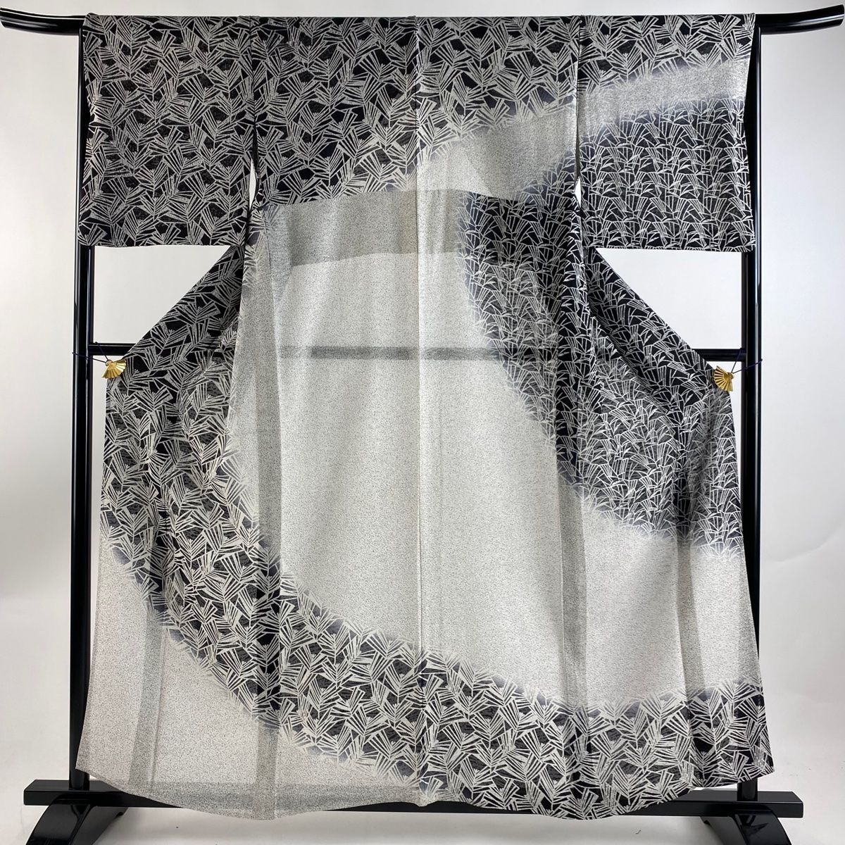 訪問着 身丈157.5cm 裄丈66cm M 薄物 紗 若松 幾何学模様 ぼかし 