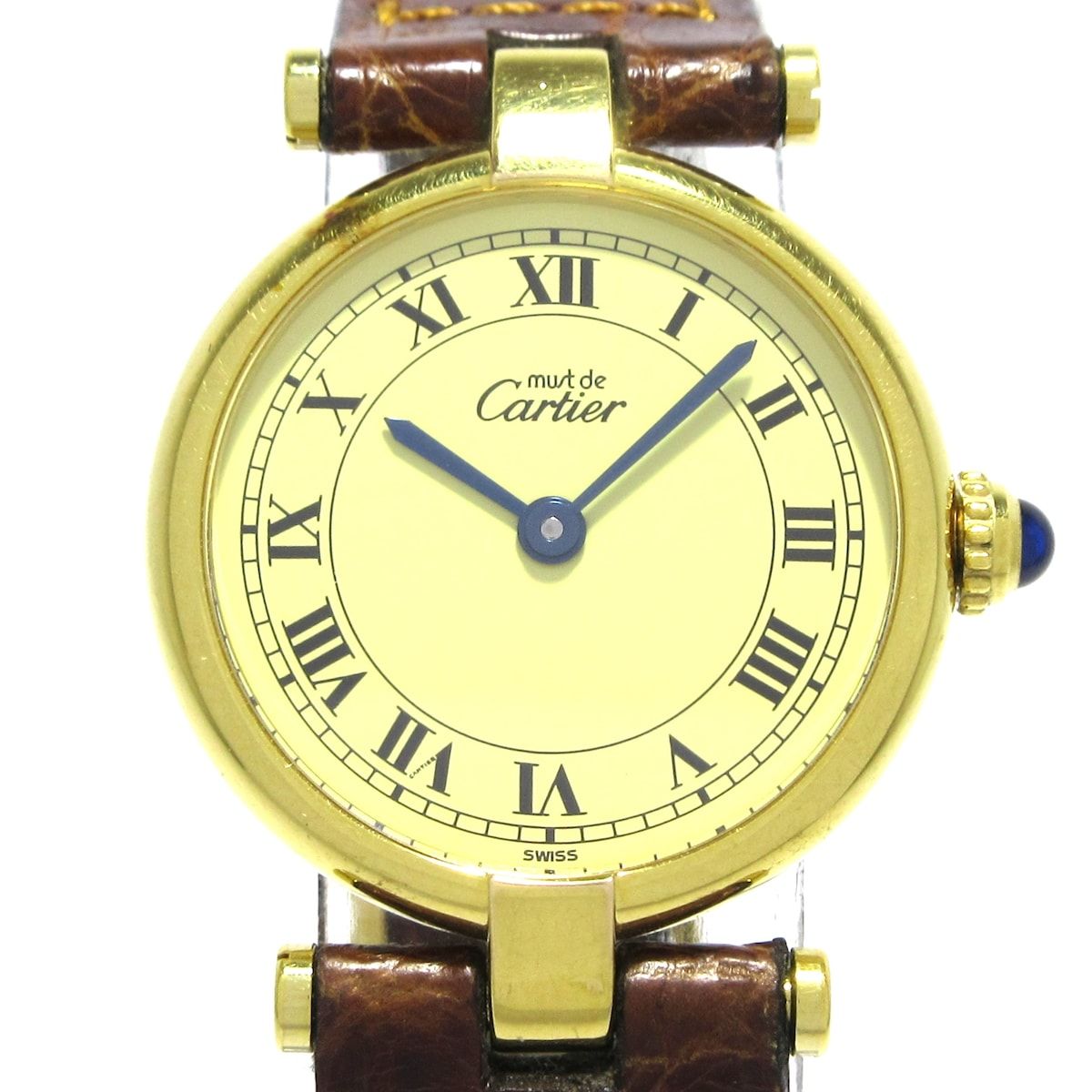 Cartier カルティエ 腕時計 マストヴァンドーム 590004 レディース 型押し加工 ベージュ