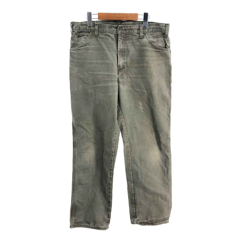 Dickies ディッキーズ ダック ペインターパンツ ワーク オリーブ (メンズ W36 L31相当) 中古 古着 S3795