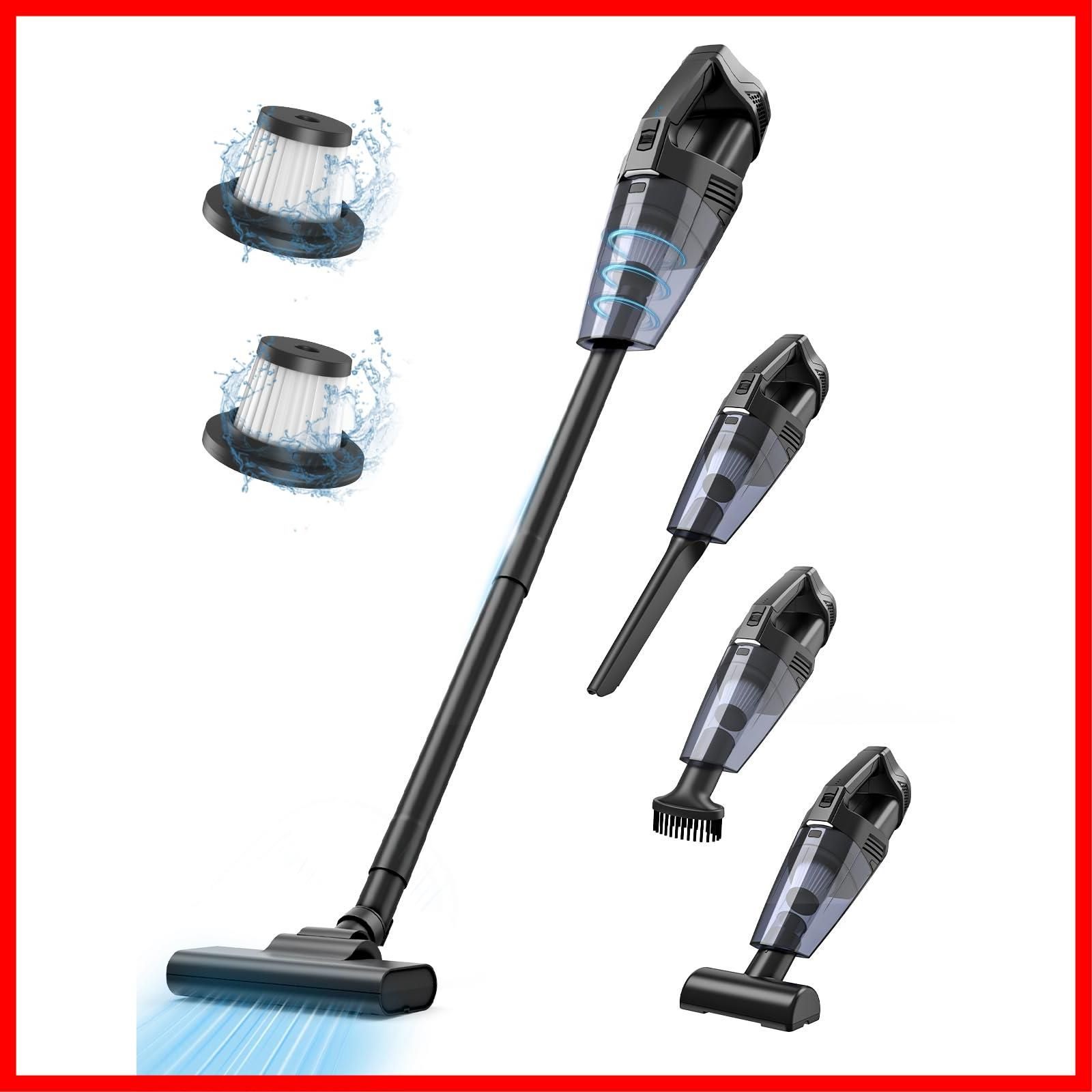 掃除機 コードレス 12000pa 強力吸引 延長パイプ 4種類ノズル 2way