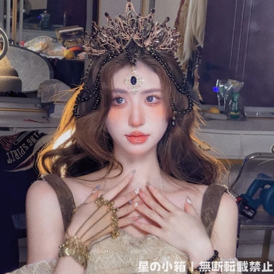 2025年 ゴシック風 ブラックロリィタクラウン 手工品 聖母光環 珍珠装飾 クリスタルヘアアクセサリー