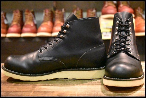 8D 04年 レッドウィング 8165 アイリッシュセッター 黒 ブラッククローム プレーントゥ 編み上げ ブーツ redwing HOPESMORE FD274