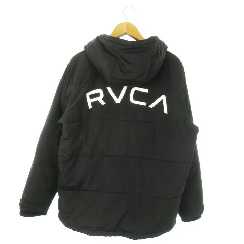 ルーカ RVCA 中綿ジャケット ジップアップ フーディ ロゴ M 黒