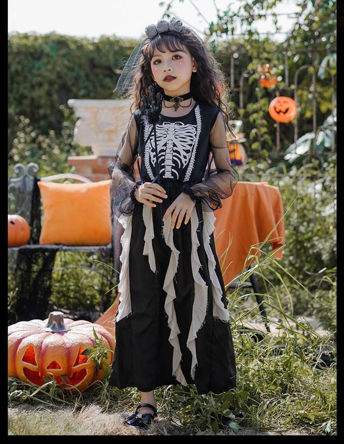 悪魔 骸骨 ハロウィン 子供用コスプレ 衣装仮装 コスチューム キッズコスプレ ドレス 魔女 コスプレ衣装 悪魔 子供用 魔法使い デビル 子供用 ハロウィン衣装 ハロウィン仮装halloween07