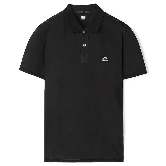 CP カンパニー スリムフィット 半袖 ポロTシャツ 黒 12CMPL054A