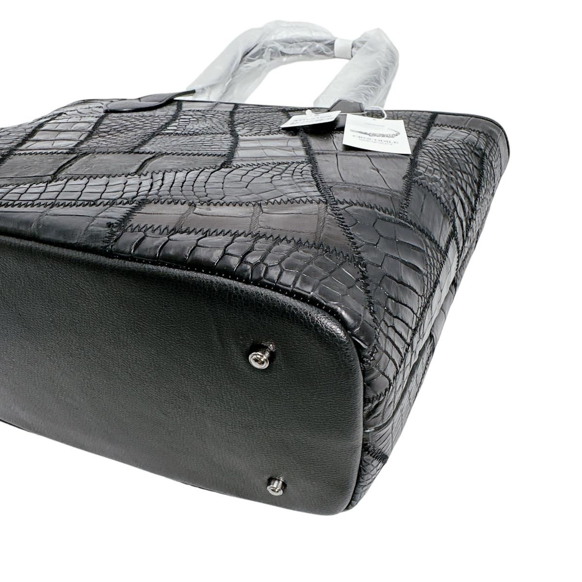 クロコダイル LB-7001BLACKM ハンドバッグ ブラック CROCODILE パッチ