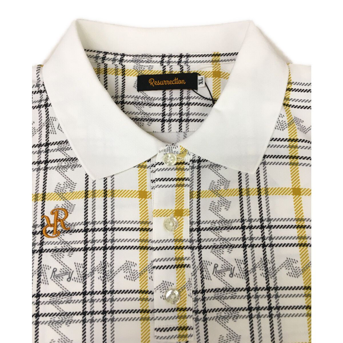 coco 未使用品 レザレクション Resurrection メンズ 半袖ポロシャツ XL 白 ホワイト 2023春夏モデル 未使用品 メンズ レザレクション Resurrection 半袖ポロシャツ