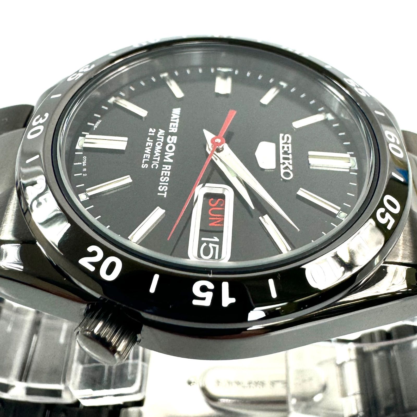 SEIKO5 自動巻 ブラック セイコー5自動巻き 腕時計 文字盤ブラック