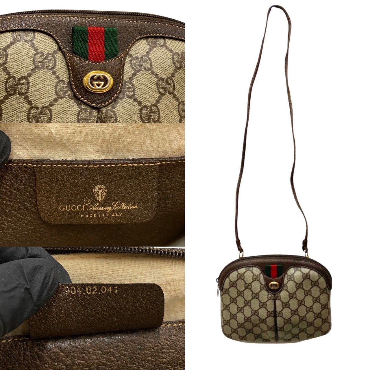 極 美品 GUCCI グッチ ヴィンテージ オールドグッチ シェリーライン GG