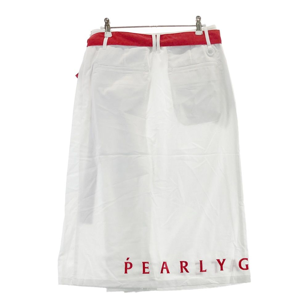 サイズ 1 PEARLY GATES パーリーゲイツ 055-2134312 プリーツ切替 ミドルスカート ロゴ刺繍 ホワイト系 240101528490 ゴルフウェア レディース ストスト
