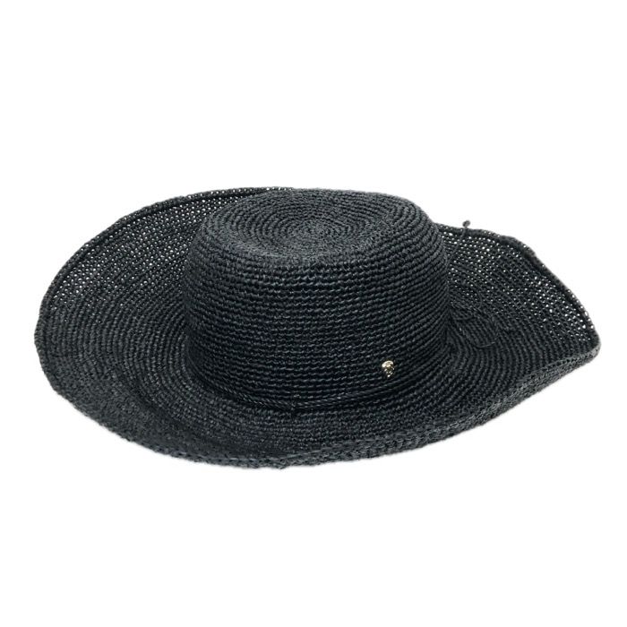 HELEN KAMINSKI ブラック 麦わら帽子 ☆G ファッション HELEN KAMINSKI ブラック 麦わら帽子