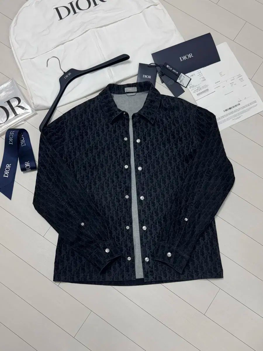 DIOR ディオール オブリーク コットン ツイル オーバーサイズシャツ ジャケット 青