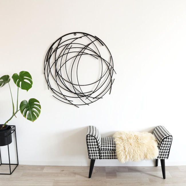 アイアン壁掛けウォールアート丸型 壁飾り アートパネル ウォールデコ モダン 986