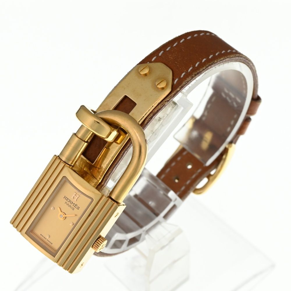 値下 エルメス HERMES ケリーウォッチ GP/レザー クォーツ レディース
