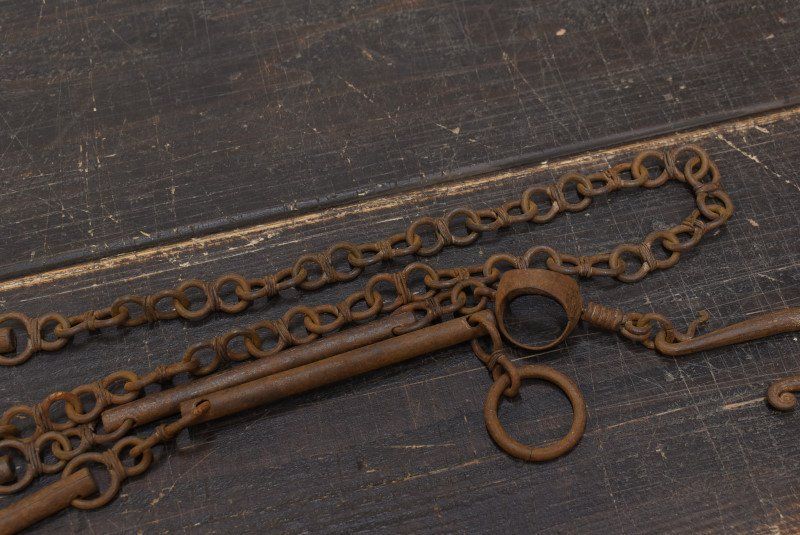 蔵A3523a 古民具 古鉄 吊鎖 釣鎖 約224㎝ 時代 WWW_IBETON_RU