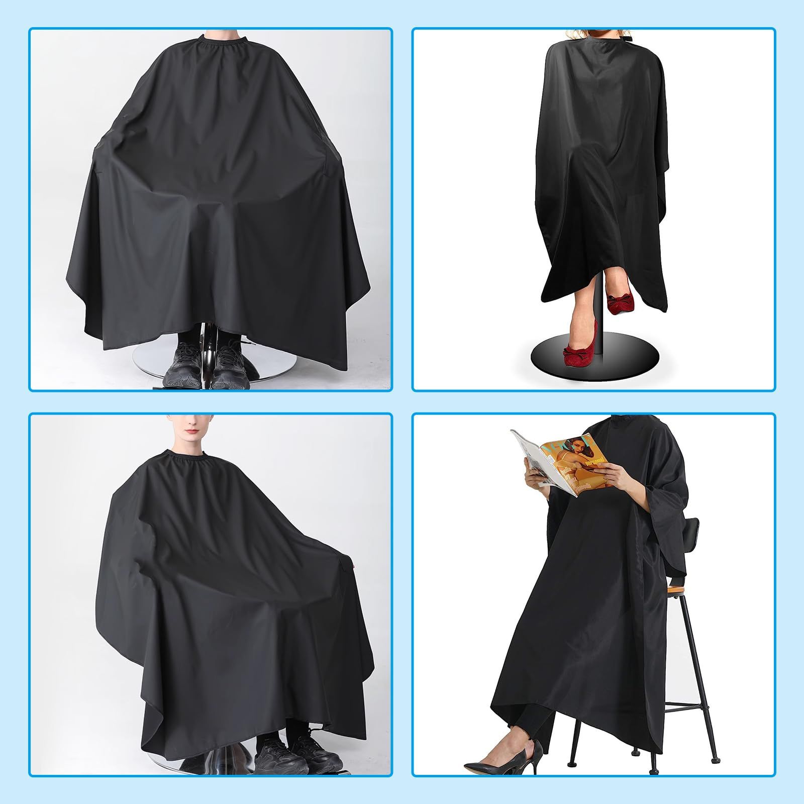  数量 Doyime 散髪マント ヘアーエプロン 散髪ケープ ヘア ケープ 大人 子供用 ファミリー理髪 ヘアカット 毛染め 美容エプロン ヘアサロン 作業エプロン 折り畳み 調節 プロ散髪ケープ ブラック その他 散髪用品