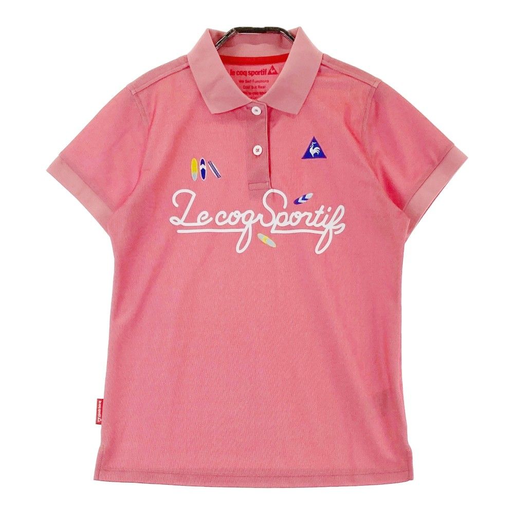 サイズ：L LECOQ GOLF ルコックゴルフ  半袖ポロシャツ  レッド系 [240101266068]# ゴルフウェア レディース ストスト