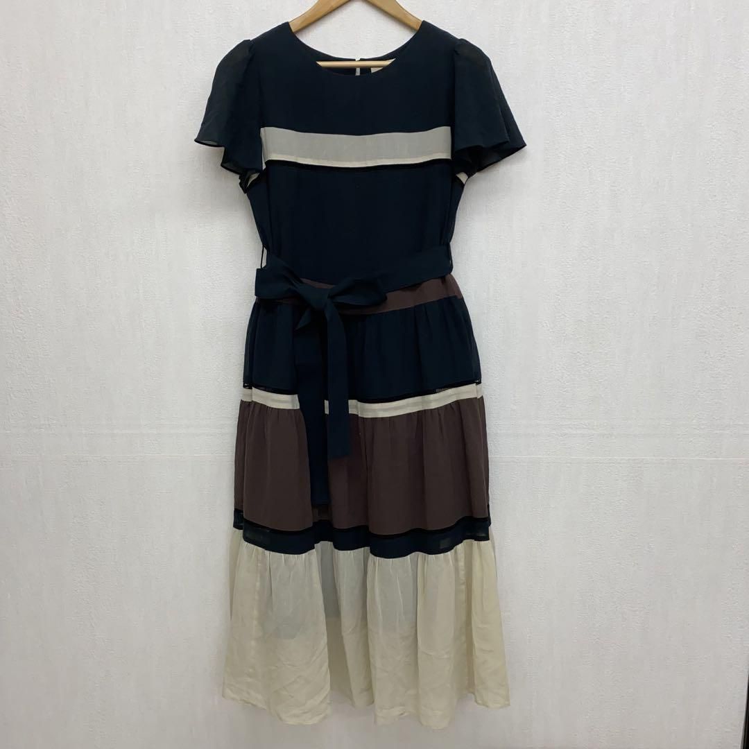 m4899 ローズティアラ コットンシフォン 配色 ワンピース