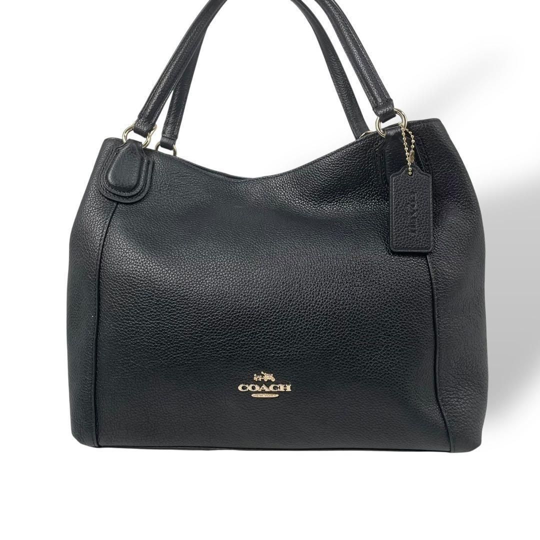 美品 4884 COACH コーチ 2way トートバッグ レザー ブラック - メルカリ