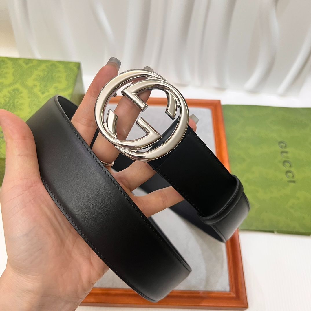 GUCCI レザー ベルト 95/38 GUCCI - GUCCI ベルト Gバックル バイカラー レザー サイズ 90