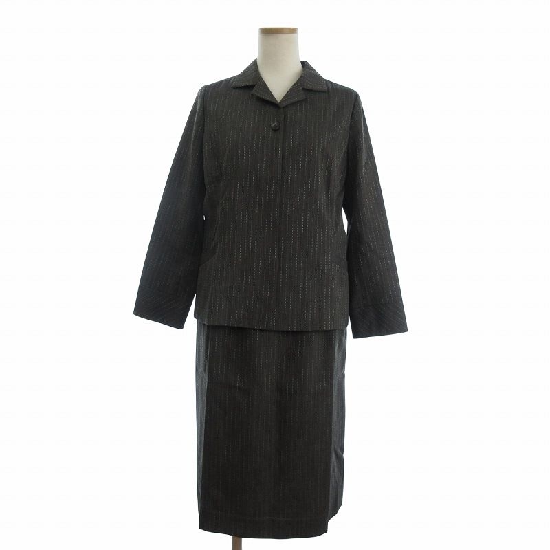 レリアン Leilian セットアップ シャツジャケット スカート ひざ丈 