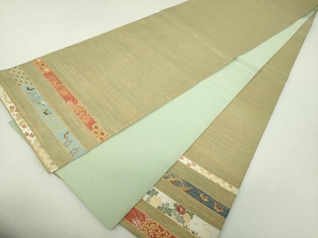 平和屋着物○西陣 河村織物 河村つづれ 太鼓柄袋帯 明日香摺箔綴 琳派