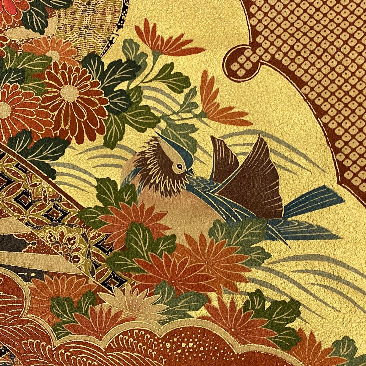 振袖 身丈169.5cm 裄丈67cm M 袷 雪輪 花鳥 金彩 ぼかし 茶色 正絹 名品 USTAUSTRALIA_COM_AU