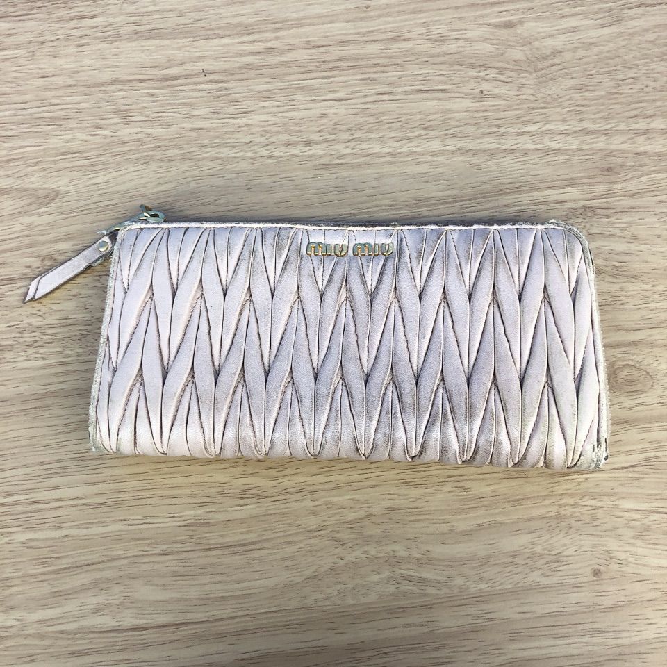 ☆ miu miu キルティング長財布 ピンク【財布】【1】 - メルカリ