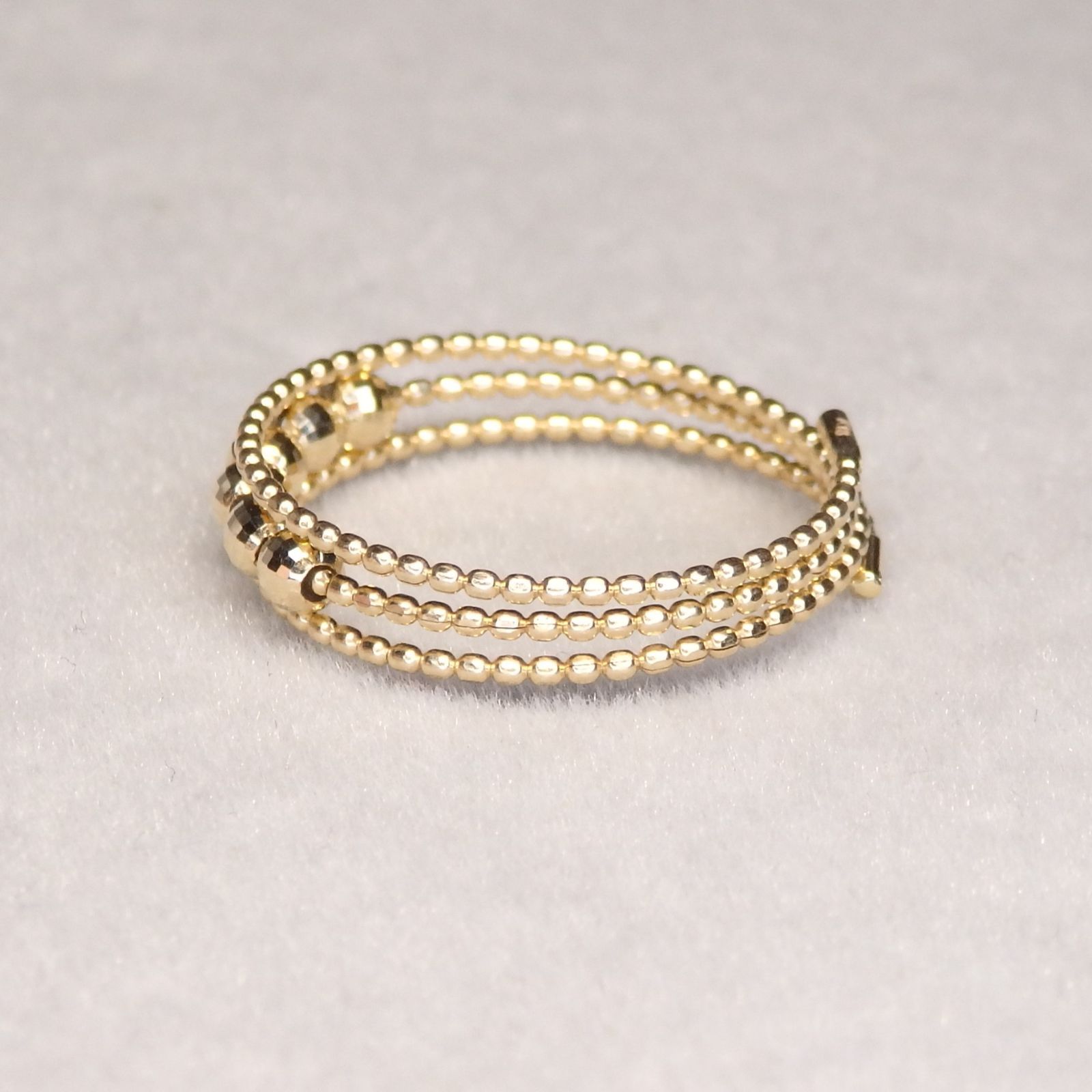 形状記憶リング 3連 Z5960 ゴールドK18 地金 指輪 フリーサイズ 18金