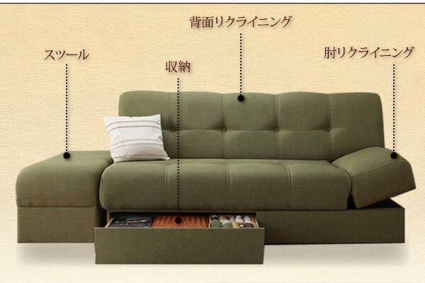 ソファーベッド ブラウン