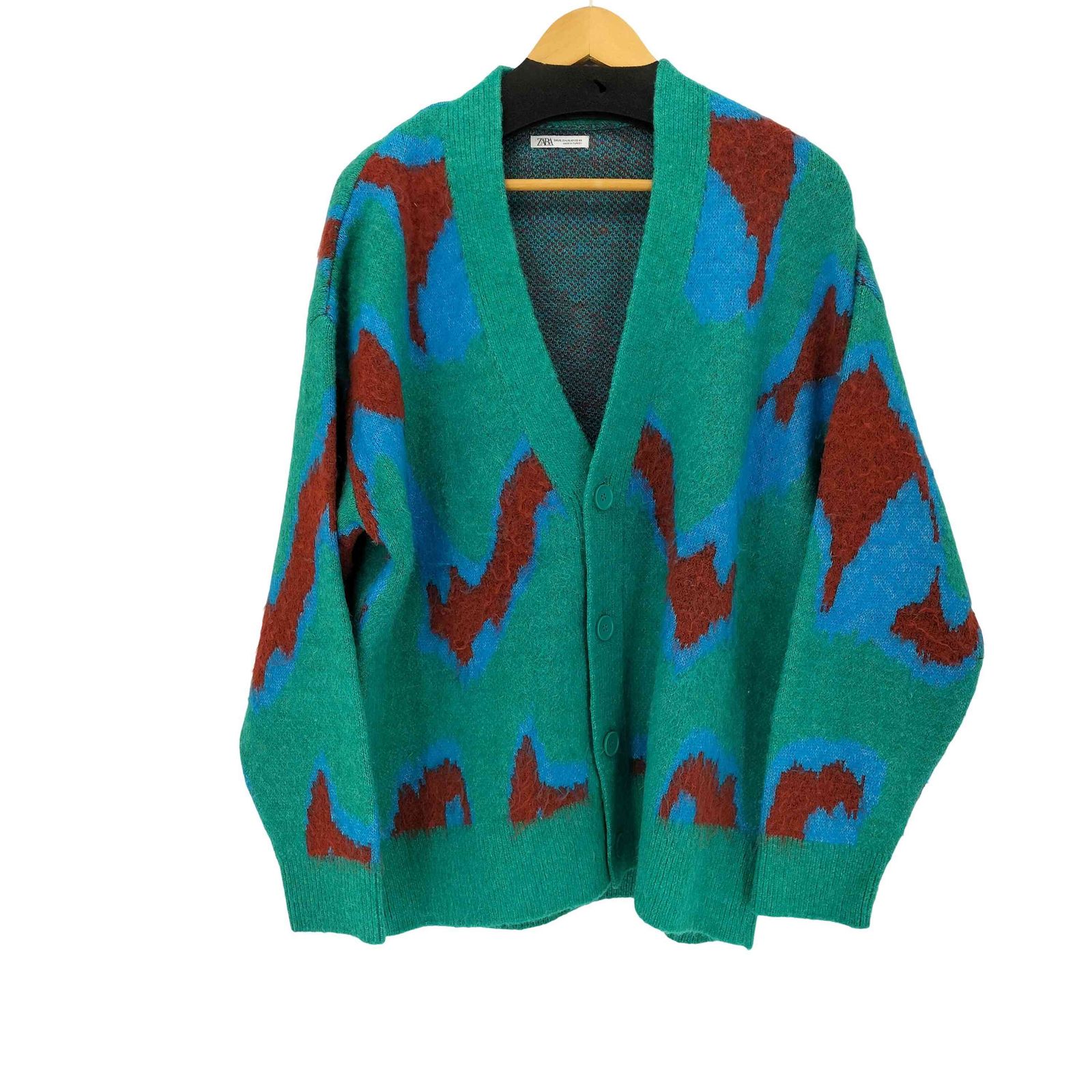 ザラ ZARA ABSTRACT JACQUARD CARDIGAN メンズ  L-XL