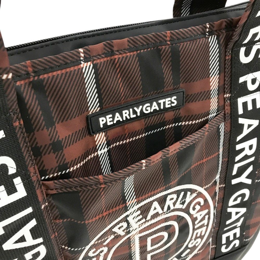 PEARLY GATES パーリーゲイツ 2023年モデル ロッカーバッグ トートバッグ チェック柄 ブラウン系 FR [240101501022] ゴルフウェア ストスト PEARLY GATES パーリーゲイツ 2023年モデル ロッカーバッグ
