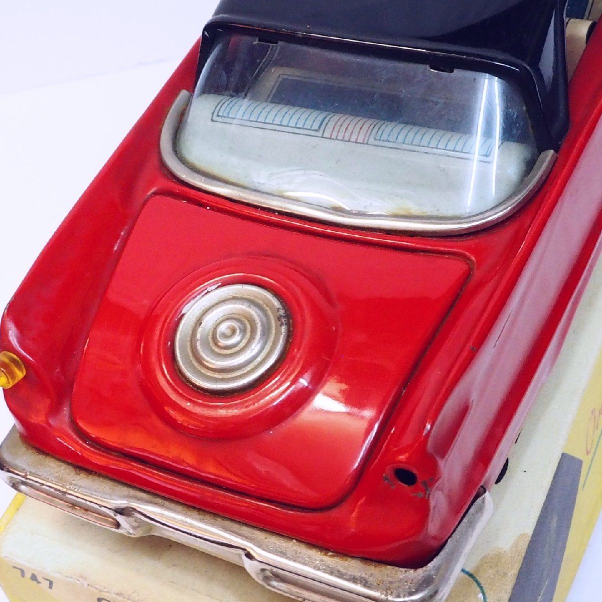 萬代屋【キャデラック オールドタイマー1933茶スペアタイヤ欠】ブリキtin箱無 萬代屋【キャデラック オールドタイマー1933茶スペアタイヤ欠