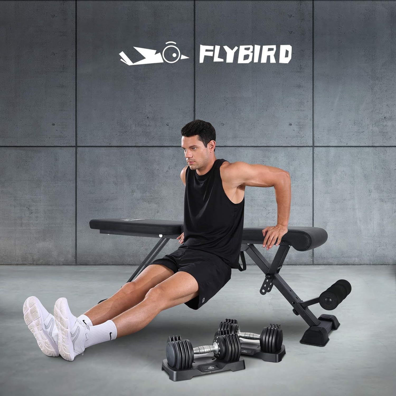 FLYBIRD トレーニングベンチ 3WAY可変式 インクラインベンチ 折り畳み 耐荷重300KG 組立不要 デクラインベンチ フラットベンチ  角度調節簡単 収納便利 腰保護設計 アジャスタブル ベンチプレス 筋トレ 日本語説明書 - メルカリ