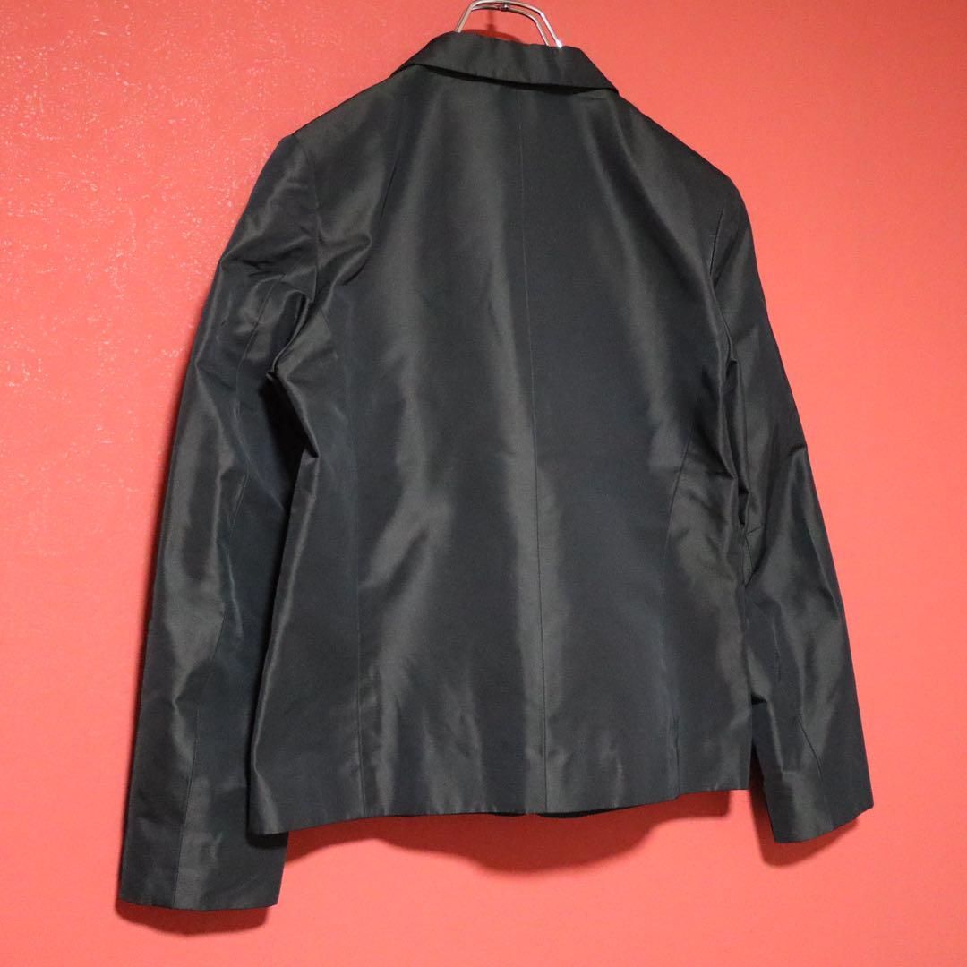 モード】JIL SANDER シルク混 光沢デザイン テーラードジャケット