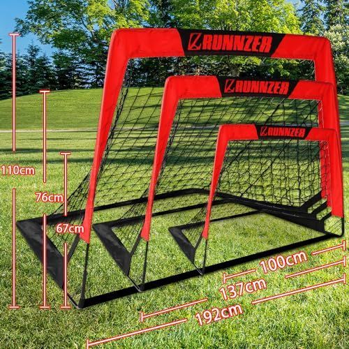 192cm_レッド 192cm 2個入セット L RUNNZER サッカー ゴール