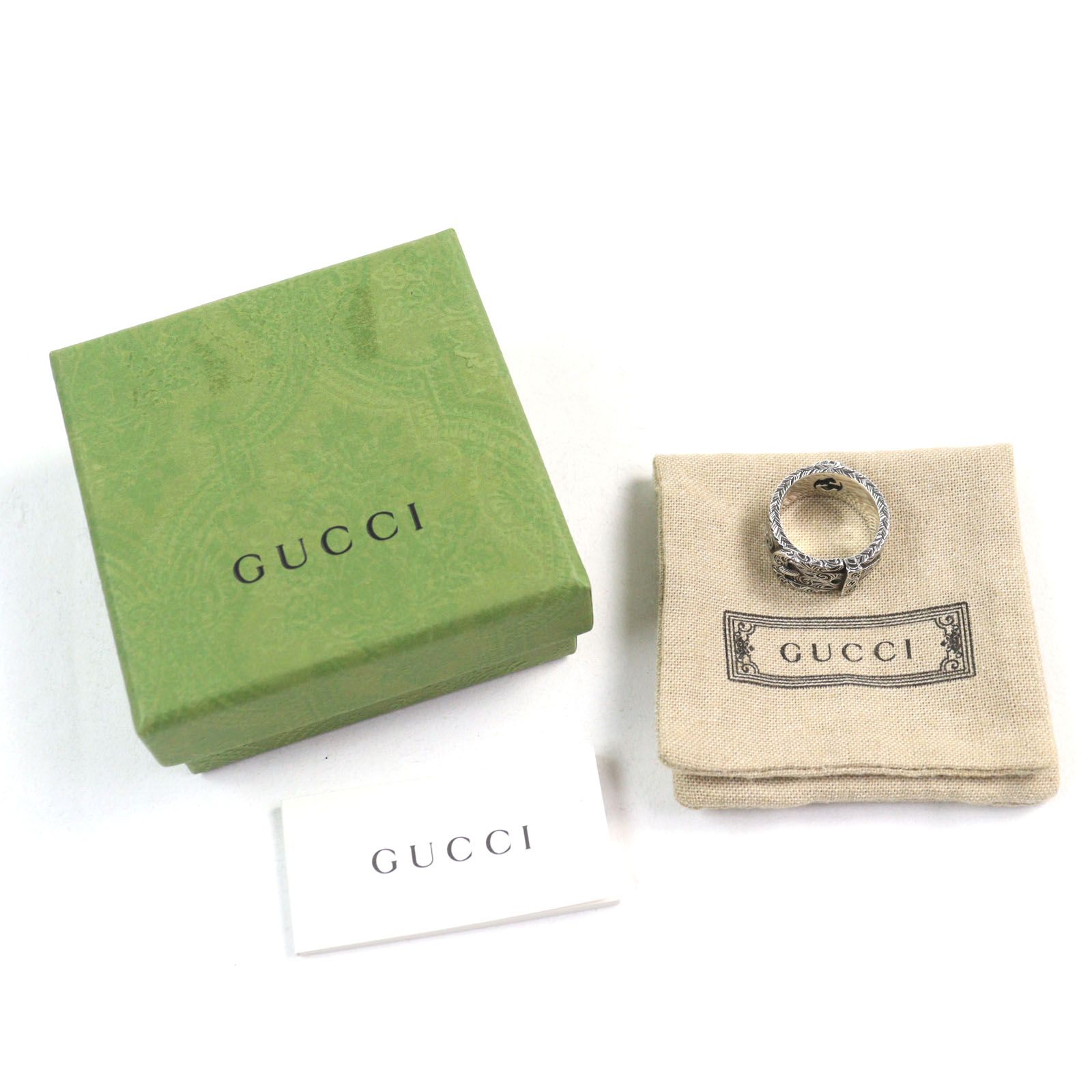 【箱付き・未使用】GUCCI インターロッキングG アラベスク 25号 リング 美品○GUCCI グッチ アラベスクリング AG925 インターロッキング