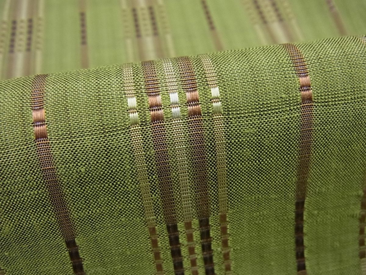 平和屋本店□極上 銀座 志ま亀 本場琉球 南風原花織 手織 紬 単衣 証紙