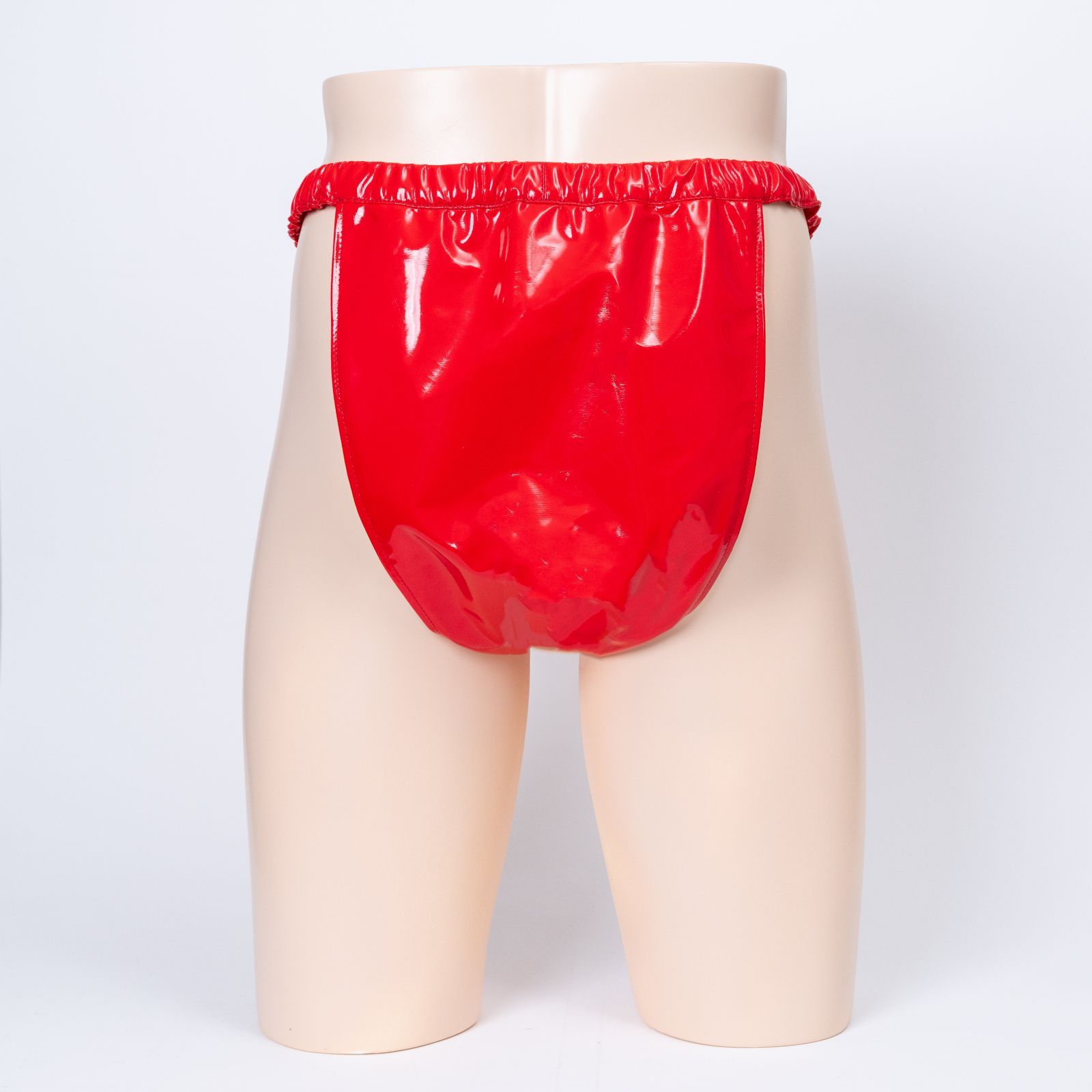 エナメル生地のふんどしパンツ(エナメル裏地付き)】 赤 (メンズS～4L