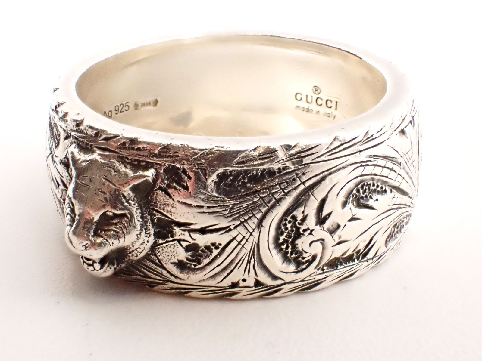 GUCCI(グッチ) タイガーヘッドリング シルバー925 19号 - メルカリ