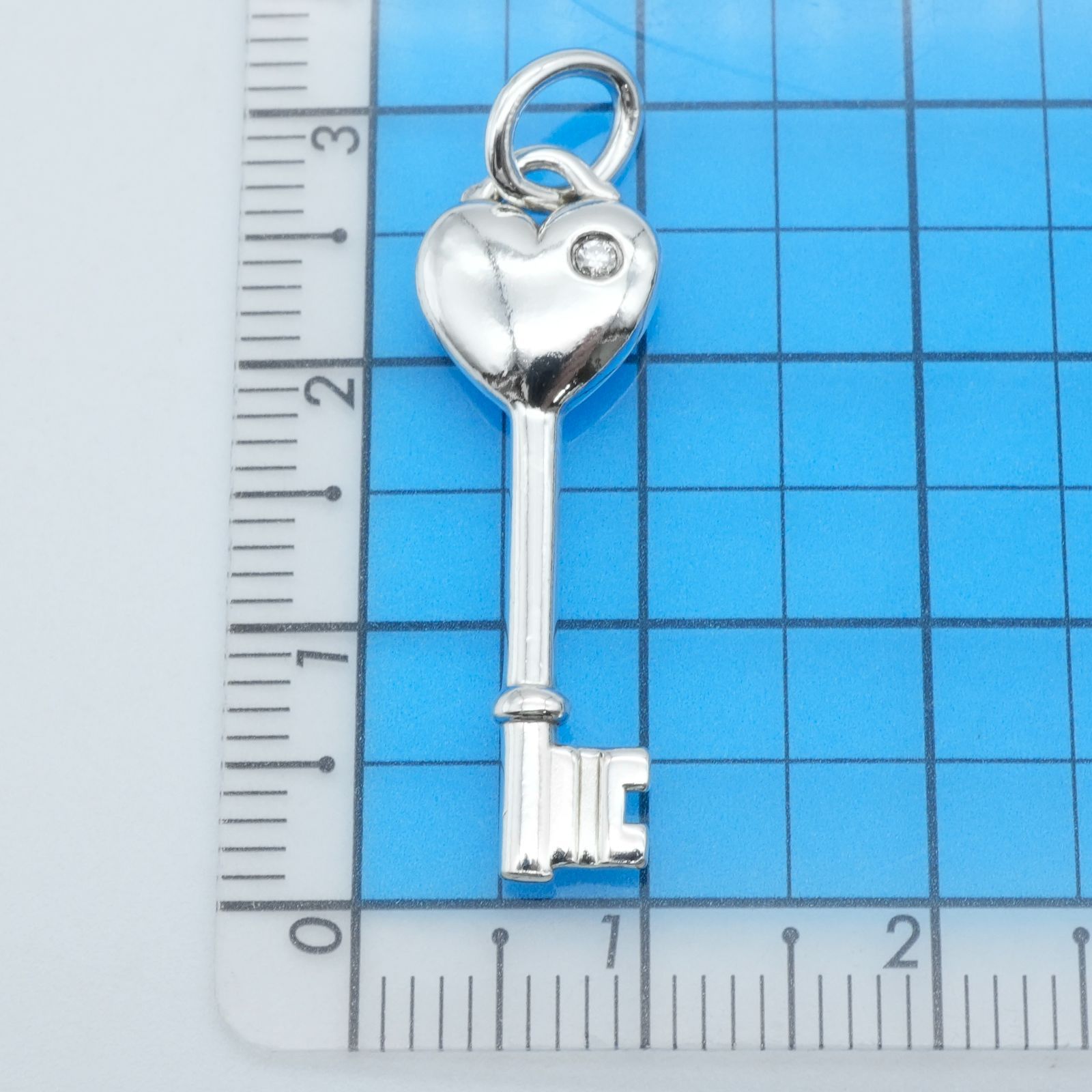 美品 ティファニー ダイヤ ハート キー ネックレストップ/25