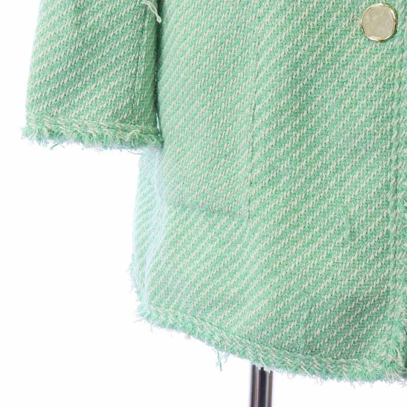 ザラ ZARA チェスターコート テーラードジャケット ミドル ツイード S 