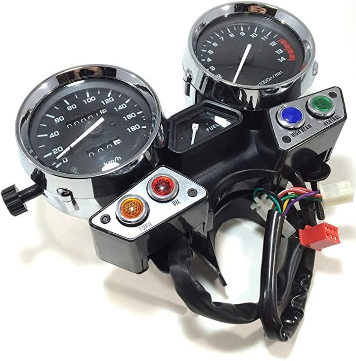CustomDivine ヤマハ メーター ユニット スピード タコメーター 純正タイプ XJR400 4HM 93-94 ブラック パネル 社外品 ブラックパネル